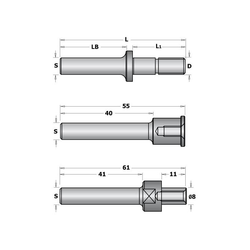 CMT C924 Slot Cutter Arbor with Spacers - S12, DM8, L129,75