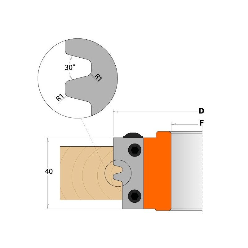 CMT Knife for C694009 - Pair of Knives 40x18x2 mm