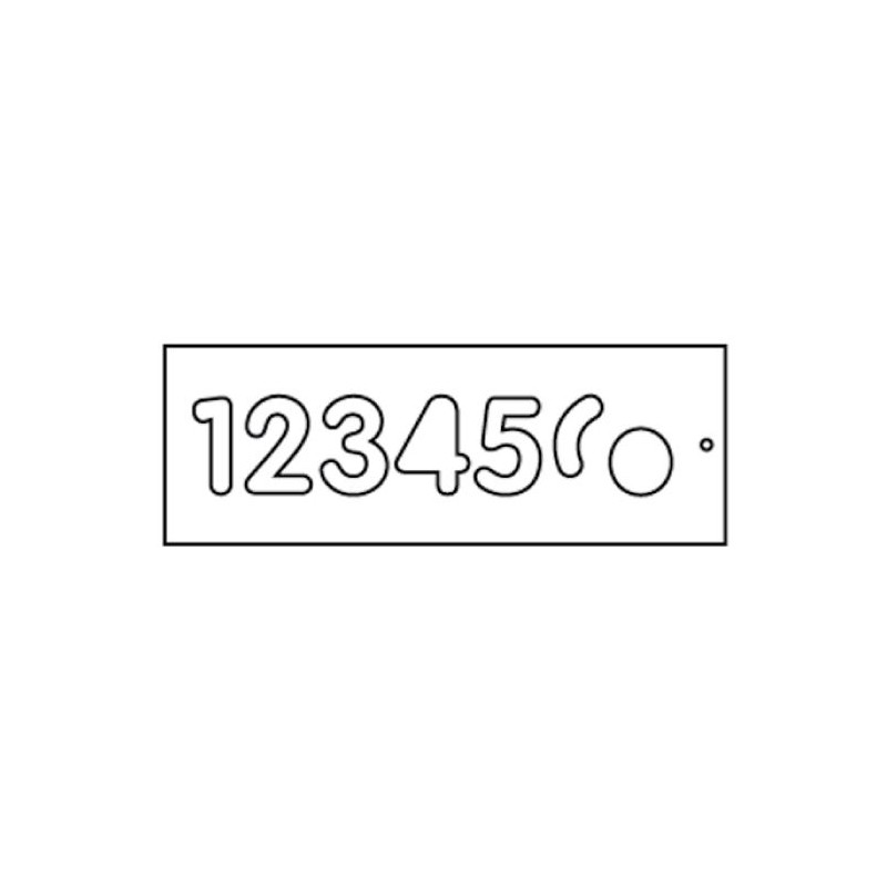 Template 57 mm, upper case 1-6