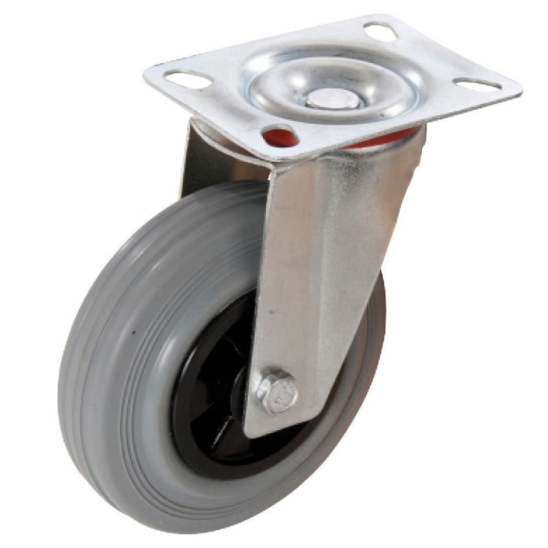 Rubber castor 100 mm, 70 kg Swivel Wheel