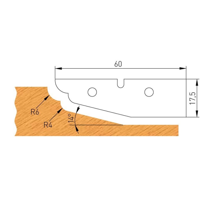 IGM Profile Knife C 60x17,5x2mm pro F632-182