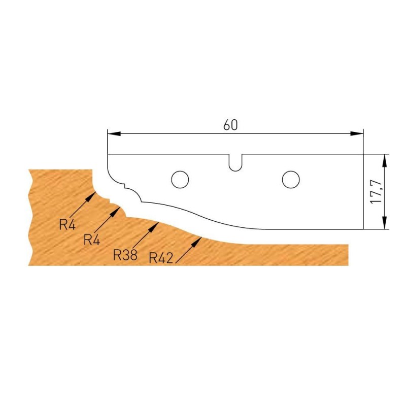 IGM Profile Knife D 60x17,7x2mm pro F632-182