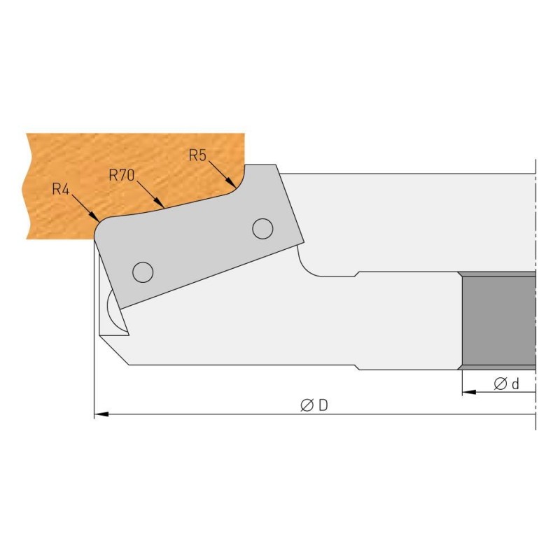 Profile knife for bit - F635