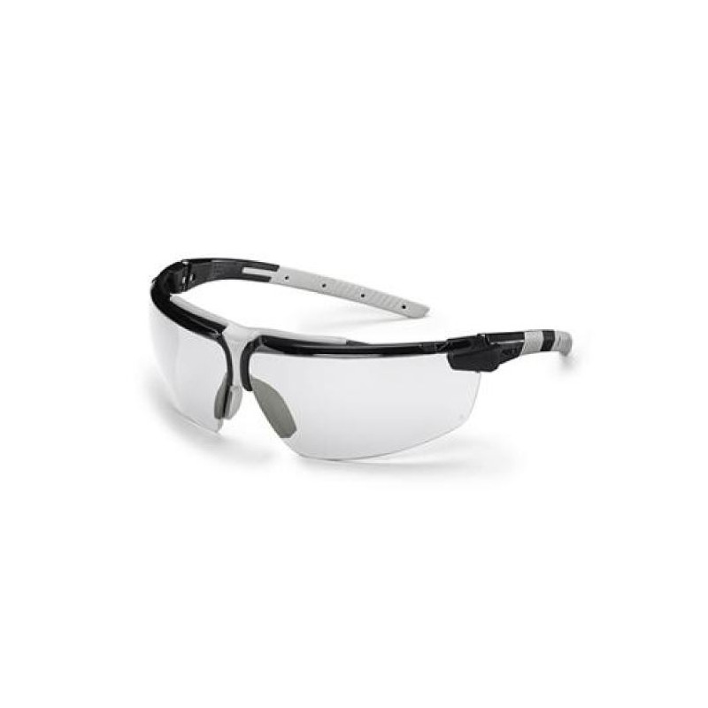 Uvex i-3 Safety Glasses, clear lens, black-gray