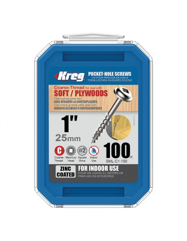 Kreg Pocket-Hole Screws Zinc Coated 25 mm - 100 pc