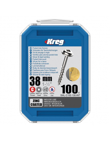 Kreg Pocket-Hole Screws Zinc Coated 38 mm - 100 pc